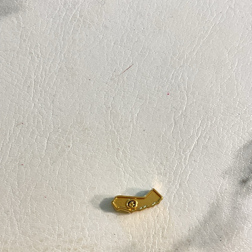 Gold Metal state charm for use in lockets